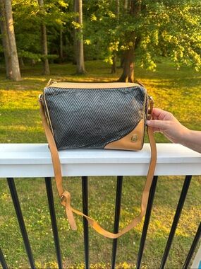 Mark Cross Herringbone Leather Crossbody